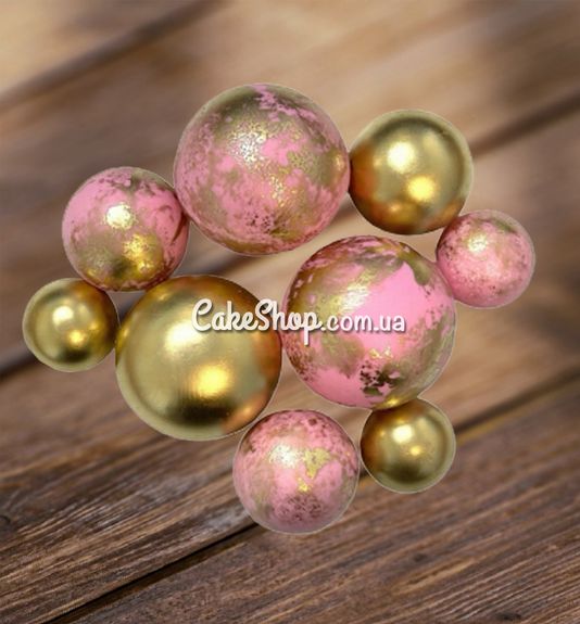 ⋗ Сфера шоколадная IR Розовый мрамор-зеркальное золото купить в Украине ➛ CakeShop.com.ua, фото