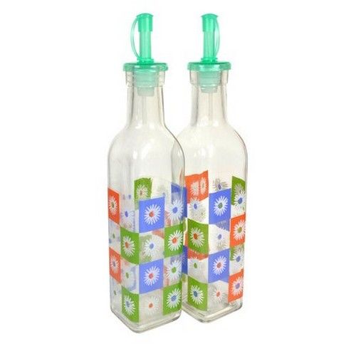 Бутылки стеклянные для масла и уксуса с гейзерной пробкой V 300 мл (набор 2 шт) - фото
