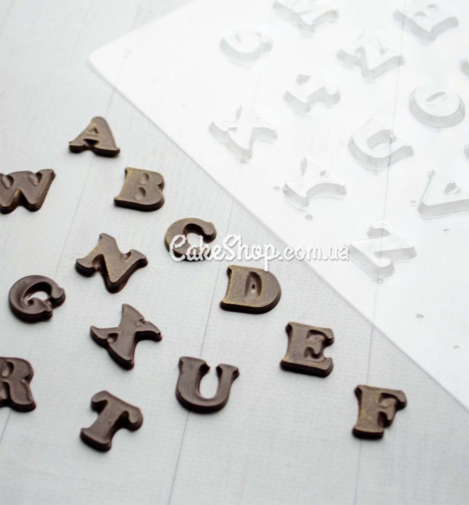 Пластиковая форма для шоколада Алфавит английский, 2 см - фото