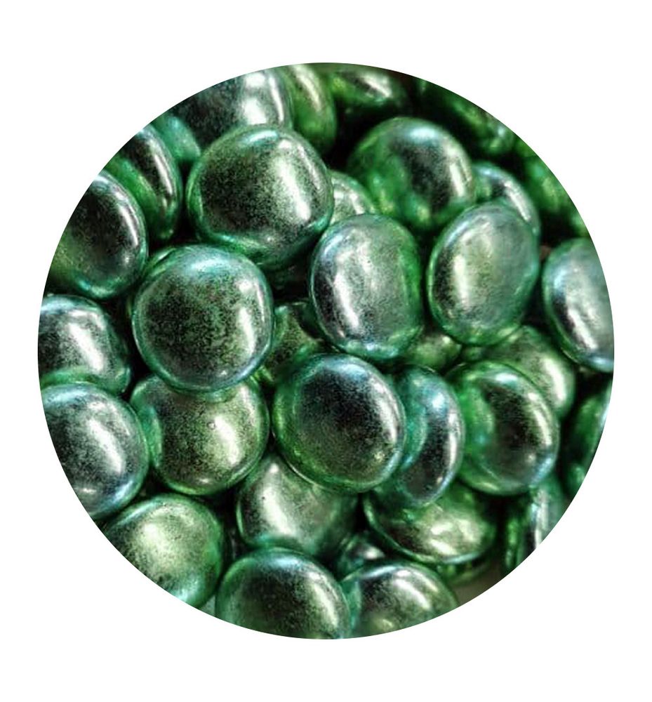 Декор шоколадный Монетки зеленые - фото