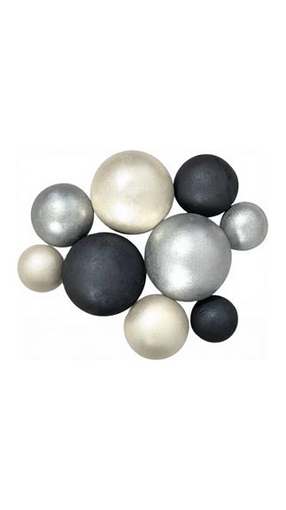 ⋗ Сфера шоколадная IR Белая жемчужина-серебро-черный блеск купить в Украине ➛ CakeShop.com.ua, фото