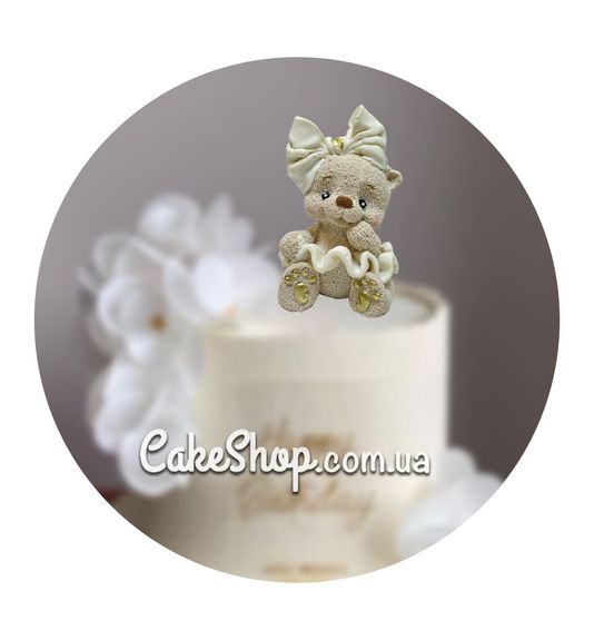 ⋗ Шоколадная фигурка Мишка в юбочке с бантиком Беж-белый ТМ ДомК купить в Украине ➛ CakeShop.com.ua, фото
