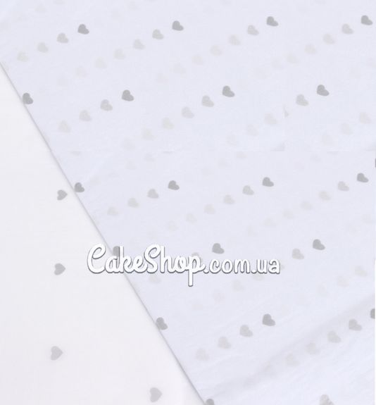⋗ Папір тішью серденька срібло, 5 аркушів купити в Україні ➛ CakeShop.com.ua, фото
