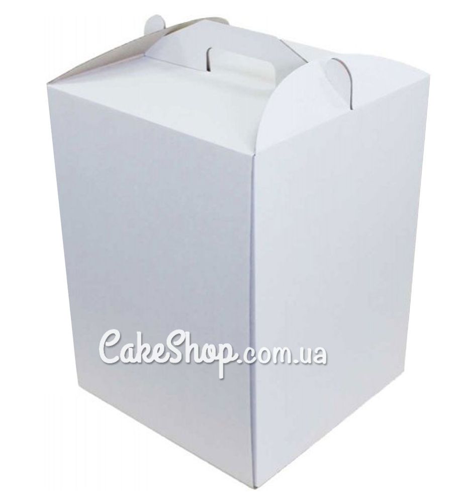 Коробка для торта Біла, 30х30х40 см - фото