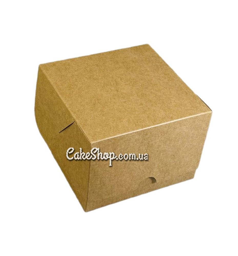 Коробка 11х11х8 см для бенто-тортів та інших десертів, Крафт - фото