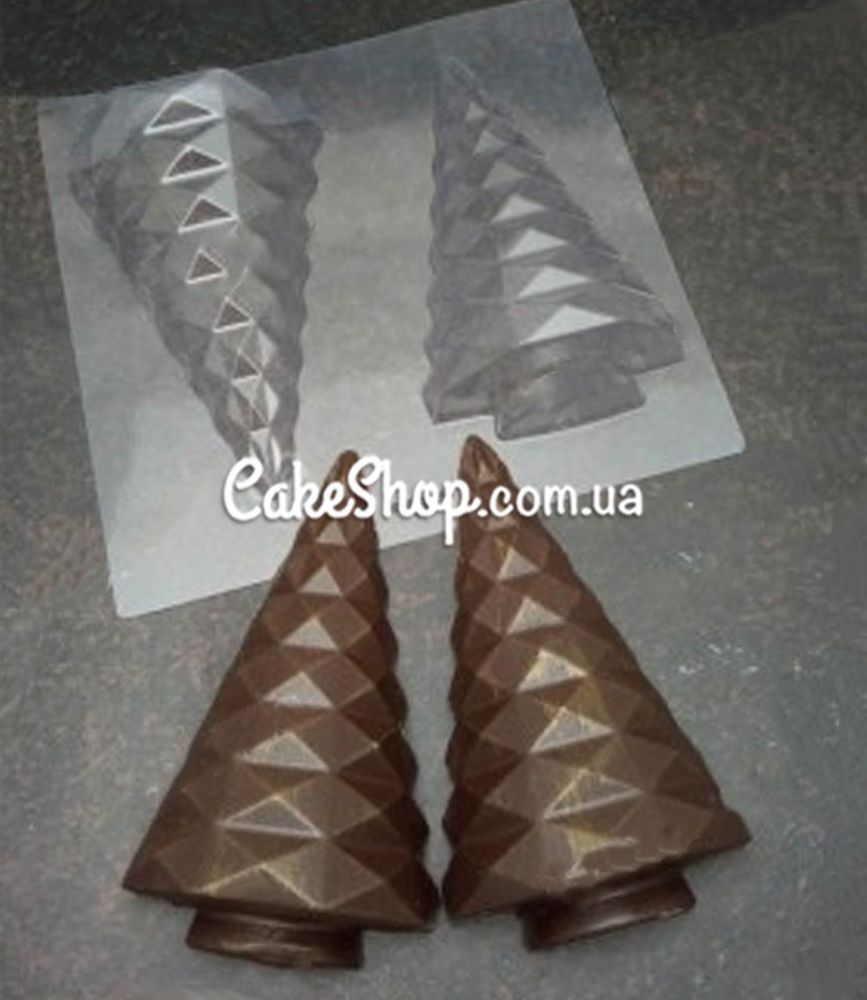 Пластикова форма для шоколаду 3Д Ялинка Діамантова - фото