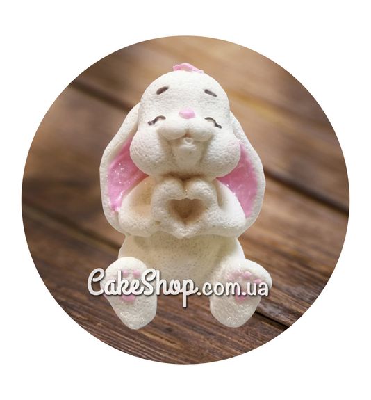 ⋗ Шоколадная фигурка Зайка большая белая с розовым ТМ Ириска купить в Украине ➛ CakeShop.com.ua, фото
