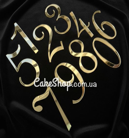 ⋗ Акриловый топпер DZ боковой цифра 4, золото купить в Украине ➛ CakeShop.com.ua, фото