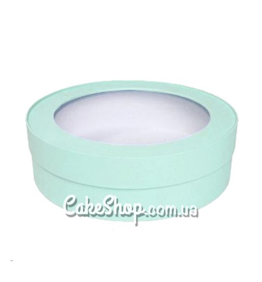 ⋗ Коробка кругла з вікном d-22 см, h-6 см, Тіффані купити в Україні ➛ CakeShop.com.ua, фото