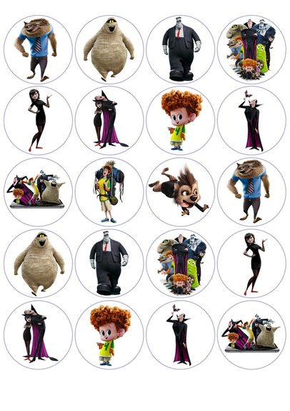 ⋗ Вафельная картинка для капкейков Монстры на каникулах купить в Украине ➛ CakeShop.com.ua, фото