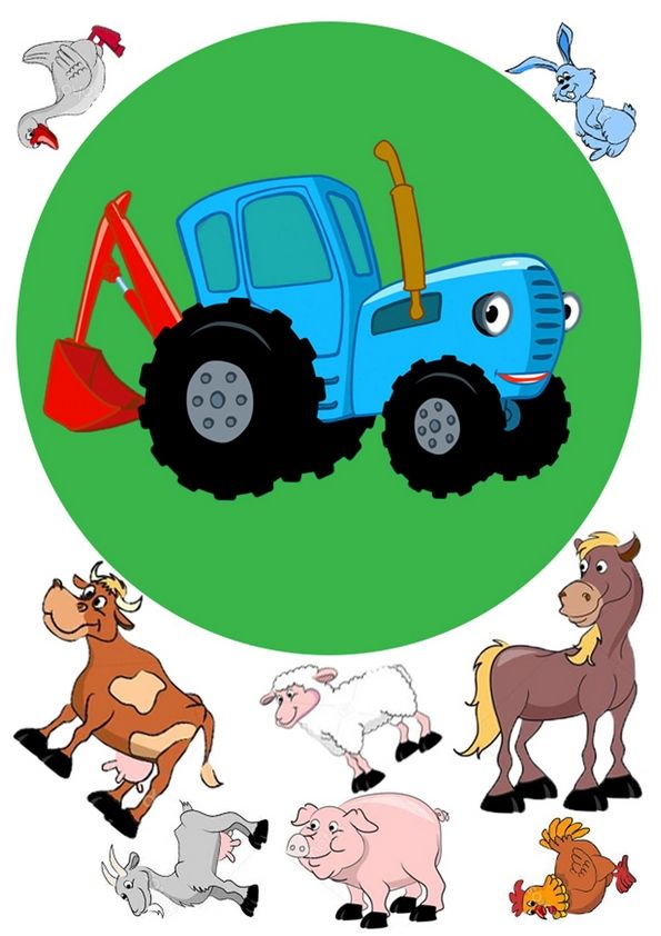 Вафельная картинка Синий трактор 4 - фото