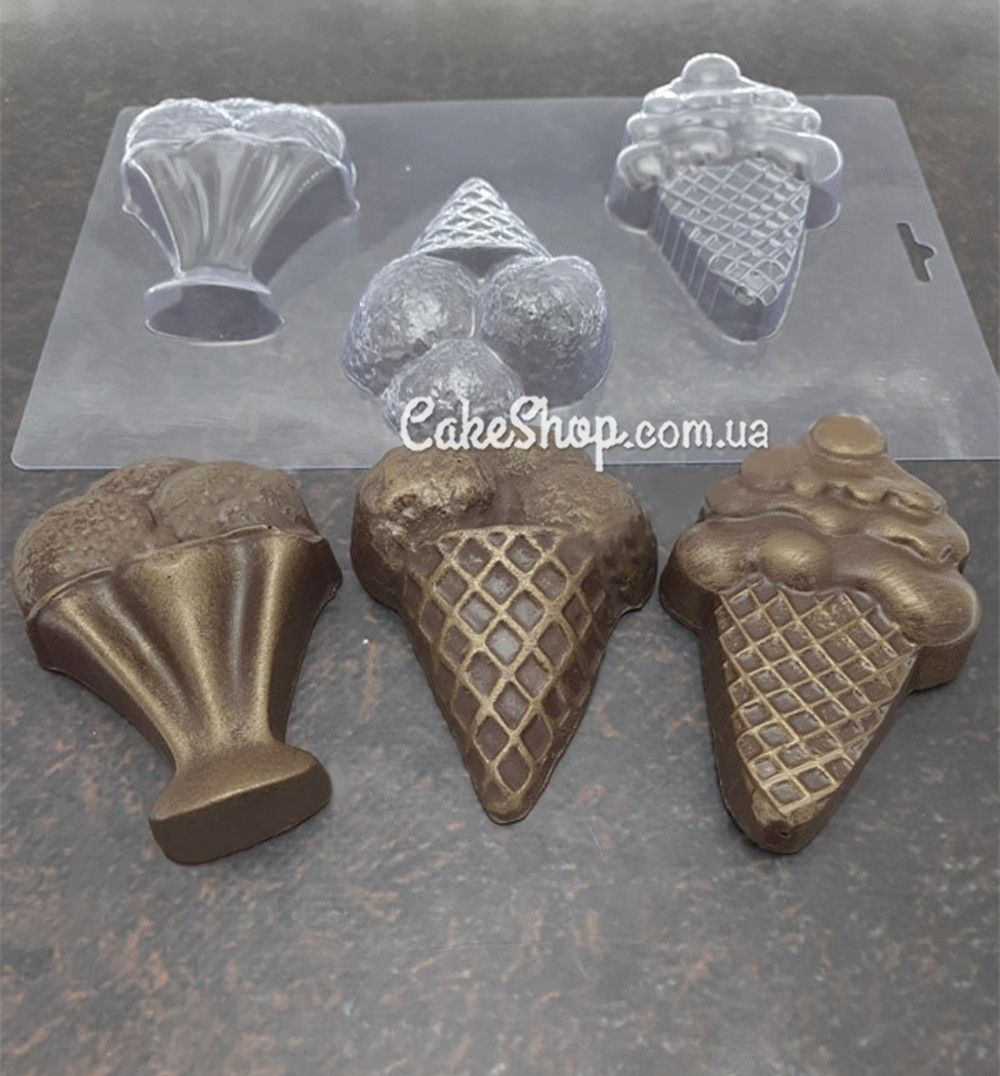⋗ Пластикова форма для шоколаду Морозиво 3 купити в Україні ➛ CakeShop.com.ua, фото
