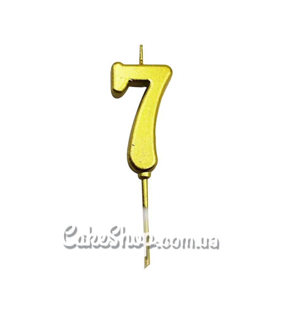 ⋗ Свічка цифра для бенто-торта Золото - 7 купити в Україні ➛ CakeShop.com.ua, фото