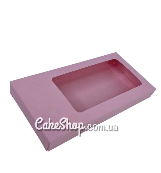 ⋗ Коробка для шоколаду з вікном Рожева матова, 16х8х1,7 см купити в Україні ➛ CakeShop.com.ua, фото