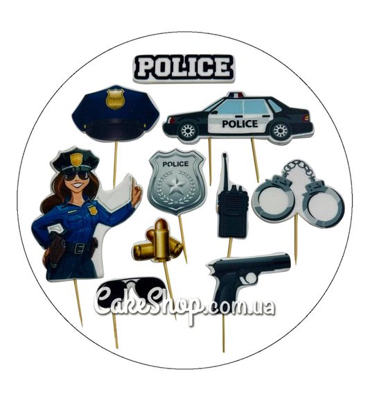 ⋗ Сахарные фигурки топеры MAXI Полиция ТМ ДомК купить в Украине ➛ CakeShop.com.ua, фото