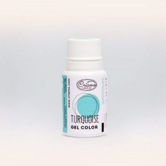 ⋗ Краситель гелевый Criamo Turquoise Бирюзовый 10 г УЦЕНКА купить в Украине ➛ CakeShop.com.ua, фото