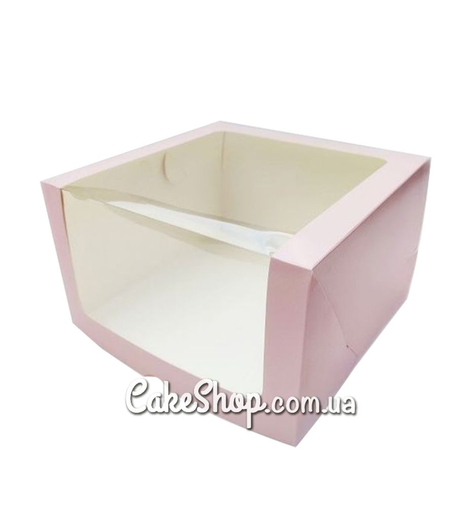 Коробка для торта Пудра з вікном, 25х25х15 см - фото