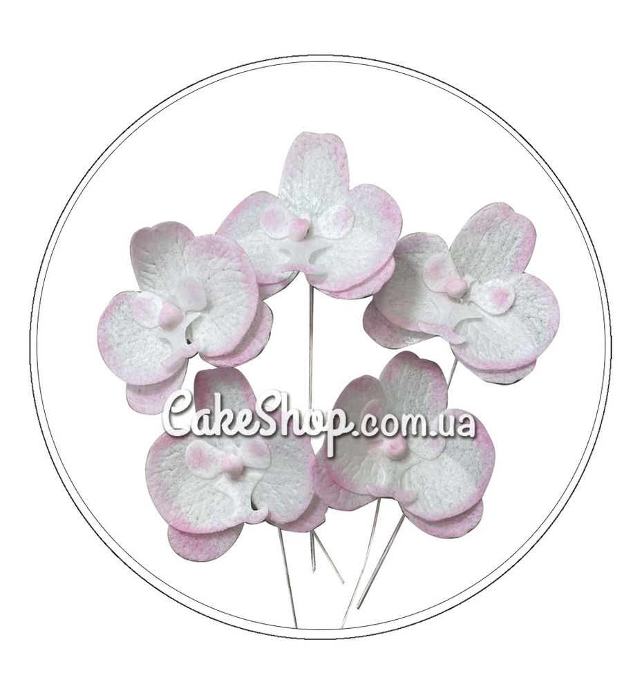 Вафельный цветок Орхидея тонированная розовая ТМ Сладо - фото