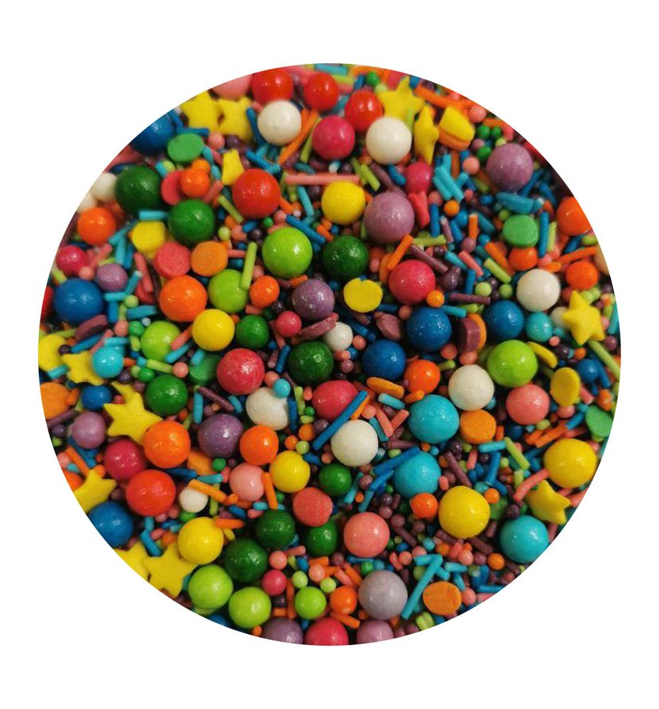 Посипка цукрова Глянцевий мікс з кульками #5, 50 г - фото