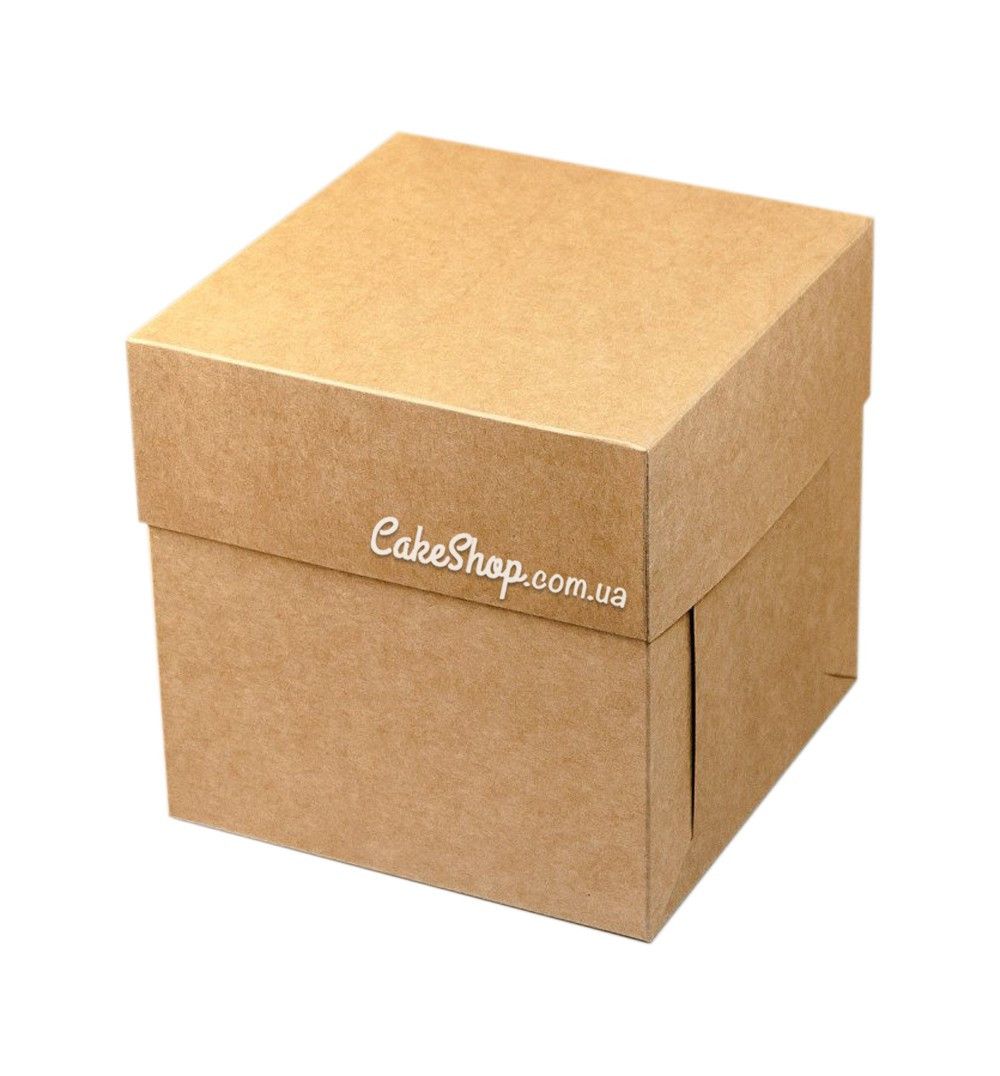 ⋗ Коробка для подарунків, бенто-торта Крафт, 16х16х16 см купити в Україні ➛ CakeShop.com.ua, фото