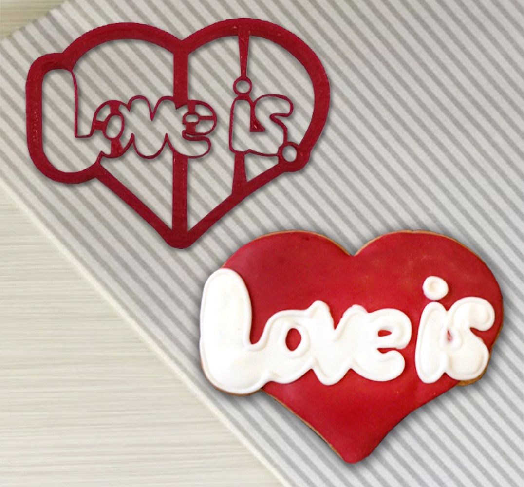 ⋗ Вырубка пластиковая Сердце Love is, 9см купить в Украине ➛ CakeShop.com.ua, фото