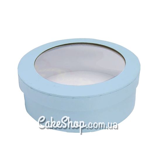 ⋗ Коробка круглая с окном d-18 см, h-6 см, Голубая купить в Украине ➛ CakeShop.com.ua, фото