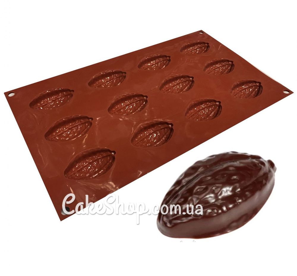 Силиконовая форма для конфет Какао бобы - фото
