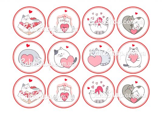 ⋗ Вафельна картинка День Св. Валентина 35 купити в Україні ➛ CakeShop.com.ua, фото