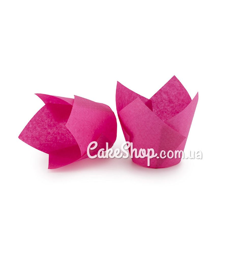Форма паперова для кексів Тюльпан рожева, 10 шт. - фото