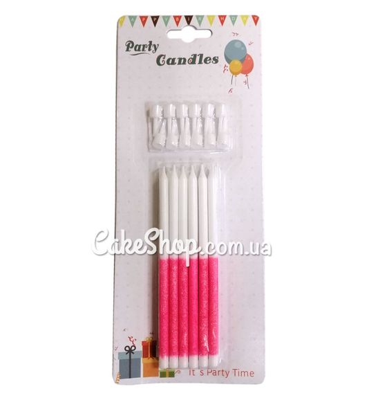 ⋗ Свічки тортові Біло-рожеві купити в Україні ➛ CakeShop.com.ua, фото