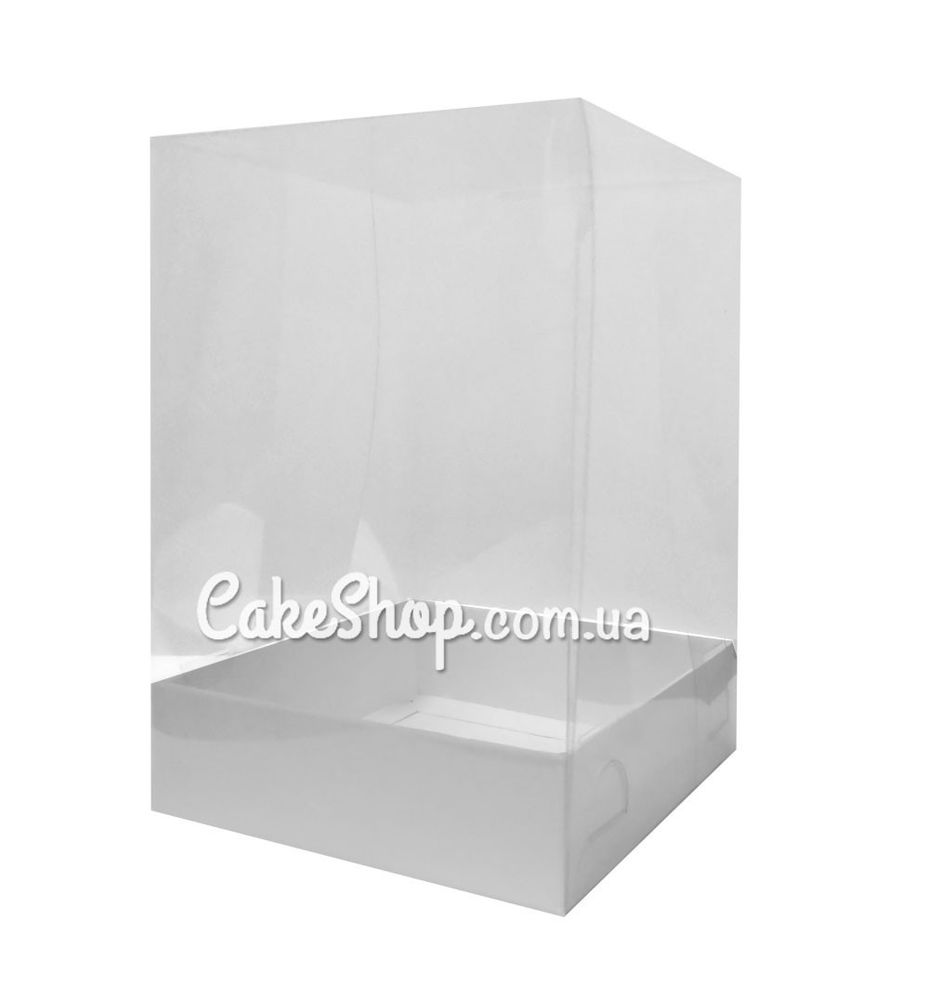 Коробка с прозрачной крышкой Белая, 12х12х18 см - фото