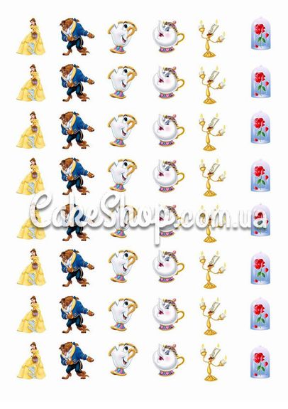 ⋗ Трансфер для меренги Красуня і Чудовисько 1 купити в Україні ➛ CakeShop.com.ua, фото