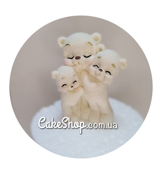 ⋗ Шоколадна фігурка Ведмедик сім'я 2 Біла ТМ ДімК купити в Україні ➛ CakeShop.com.ua, фото