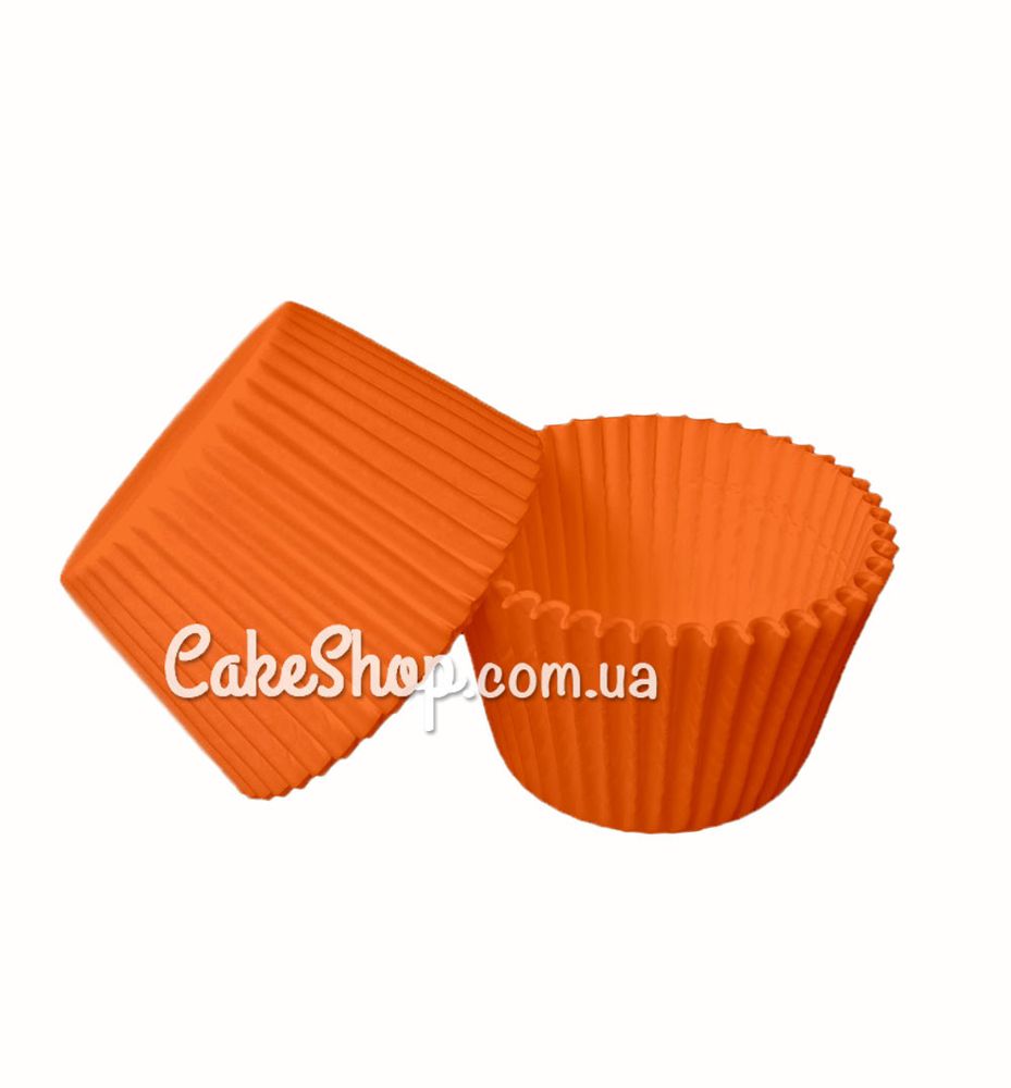 Бумажные формы для кексов 4,5х3,5 Оранжевые, 50 шт - фото
