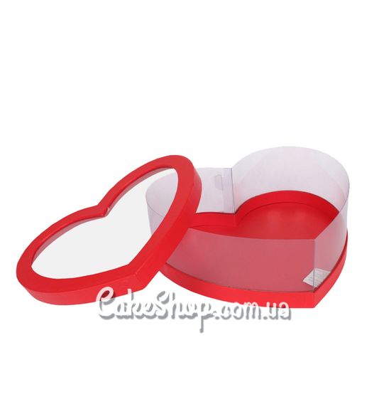 ⋗ Коробка  Серце з вікном, 34,5х31х11,1 см Червона купити в Україні ➛ CakeShop.com.ua, фото