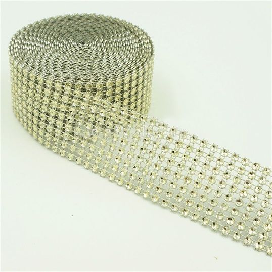 ⋗ Стрічка для декору зі стразами Золото 4 см купити в Україні ➛ CakeShop.com.ua, фото