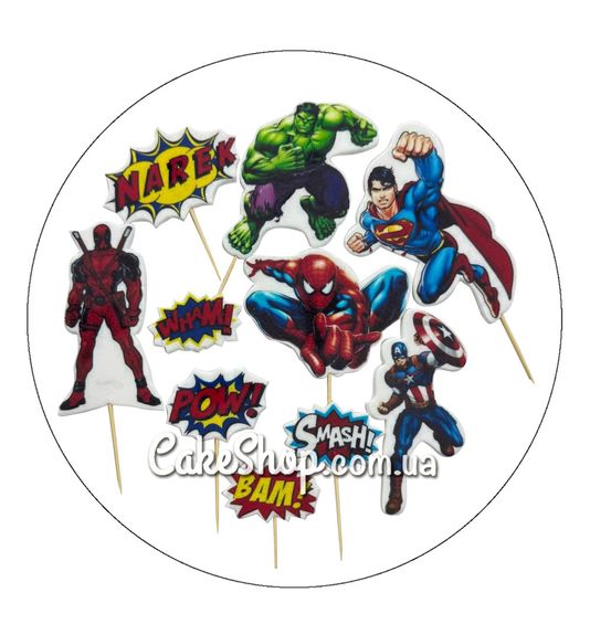 ⋗ Цукрові фігурки топери Супергерої ТМ ДімК купити в Україні ➛ CakeShop.com.ua, фото