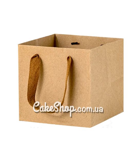 ⋗ Пакет паперовий з ручками Крафт, 20х20х20 см купити в Україні ➛ CakeShop.com.ua, фото