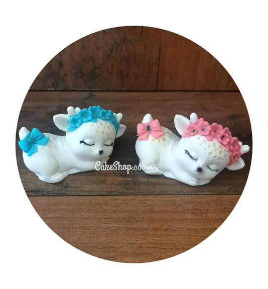 ⋗ Сахарная фигурка Олененок с цветами ТМ Ириска купить в Украине ➛ CakeShop.com.ua, фото