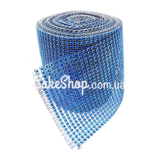 ⋗ Лента для декора со стразами Синяя 4 см купить в Украине ➛ CakeShop.com.ua, фото