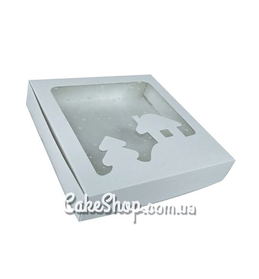 ⋗ Коробка для пряников с домиком Белая, 15х15х3 см купить в Украине ➛ CakeShop.com.ua, фото