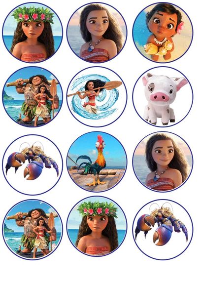 ⋗ Вафельная картинка для капкейков Моана 3 купить в Украине ➛ CakeShop.com.ua, фото