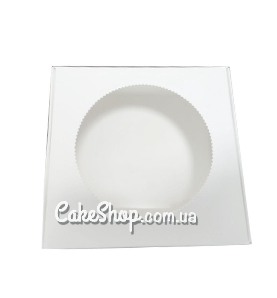 Коробка для пряников с окном Ажурная белая, 15х15х5 см - фото