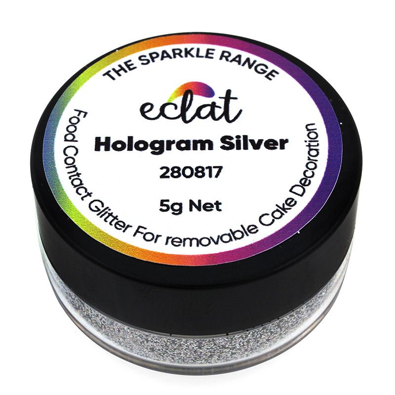 ⋗ Блискітки Eclat Hologram Silver, 5 г купити в Україні ➛ CakeShop.com.ua, фото