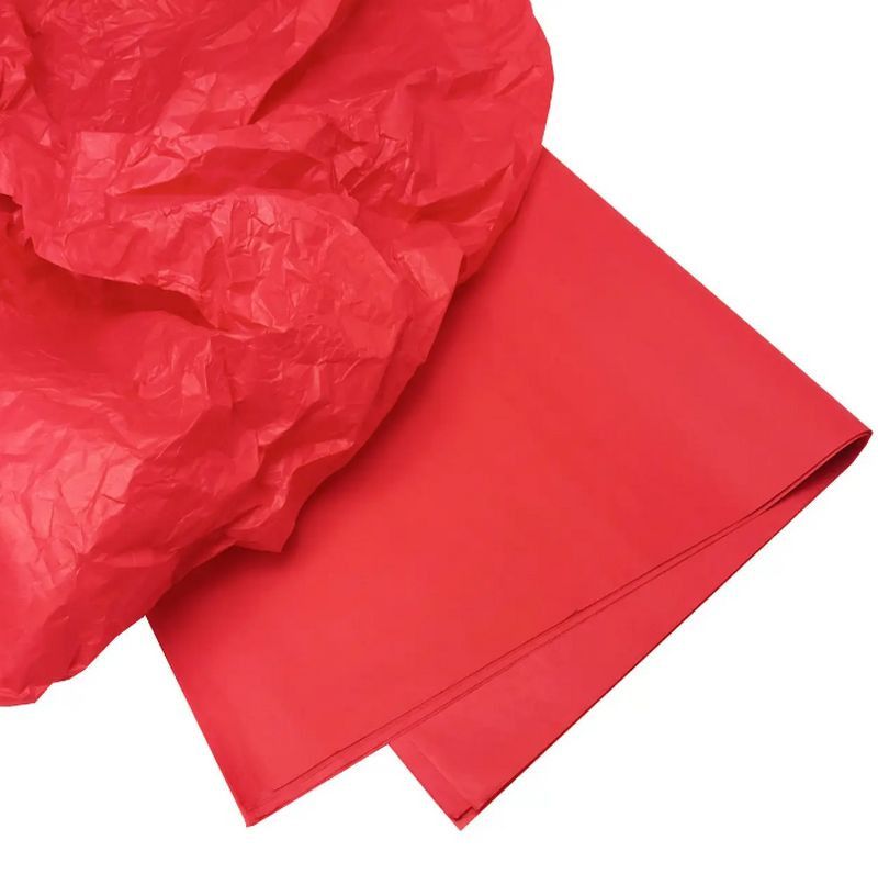 Бумага тишью красная, 10 листов - фото
