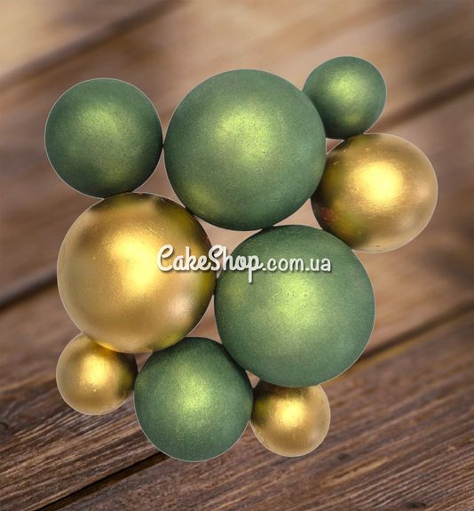 ⋗ Сфера шоколадная IR Изумрудноя-зеркальное золото купить в Украине ➛ CakeShop.com.ua, фото