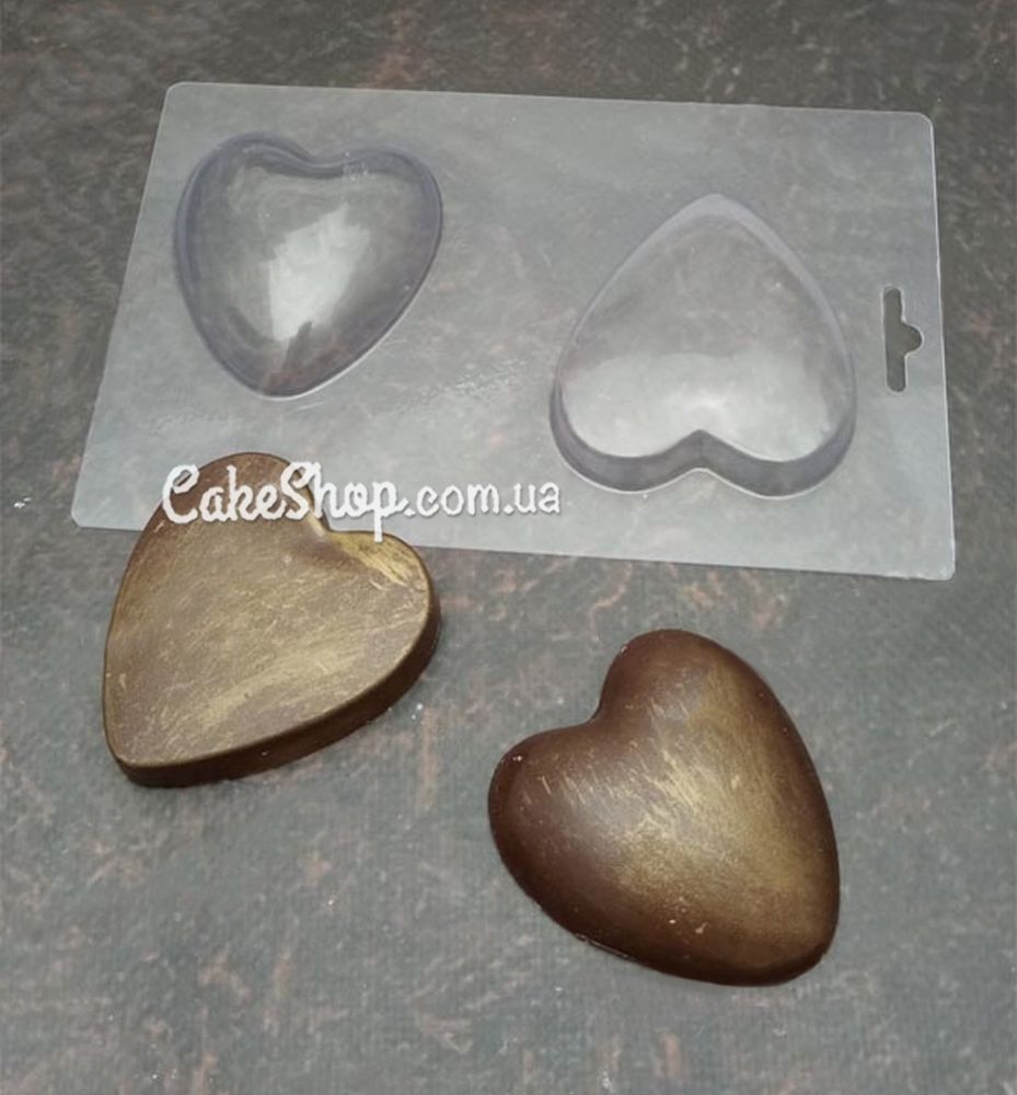 Пластиковая форма для шоколада 3D Сердце новое - фото