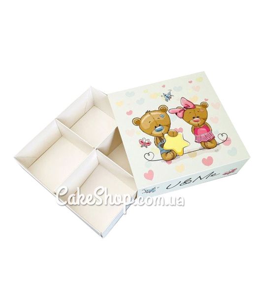 ⋗ Коробка универсальная Мишки, 16х16х5,5 см купить в Украине ➛ CakeShop.com.ua, фото