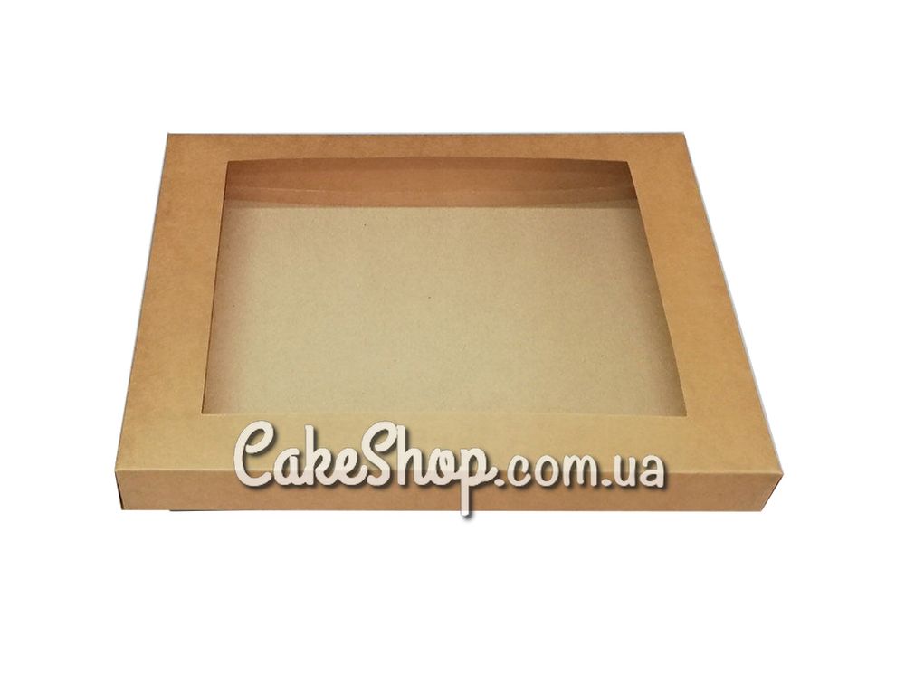 Коробка для пряників прямокутна Крафт, 32х24х4 см - фото