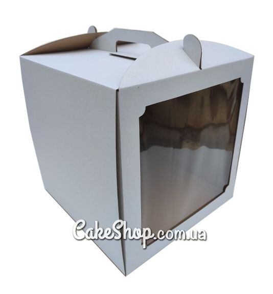 ⋗ Коробка для торта с окном Белая, 25х25х30 см купить в Украине ➛ CakeShop.com.ua, фото